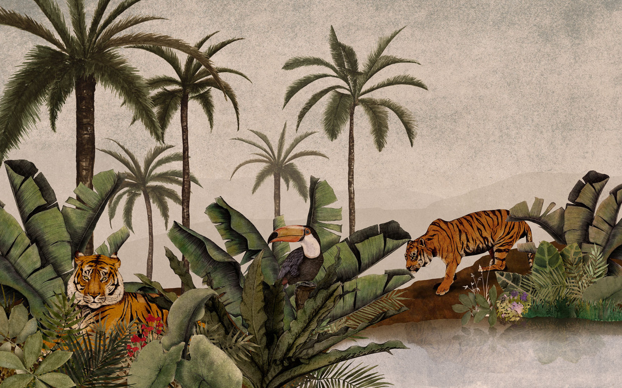 Фототапет "Tiger Jungle" 400x250 - Image 2