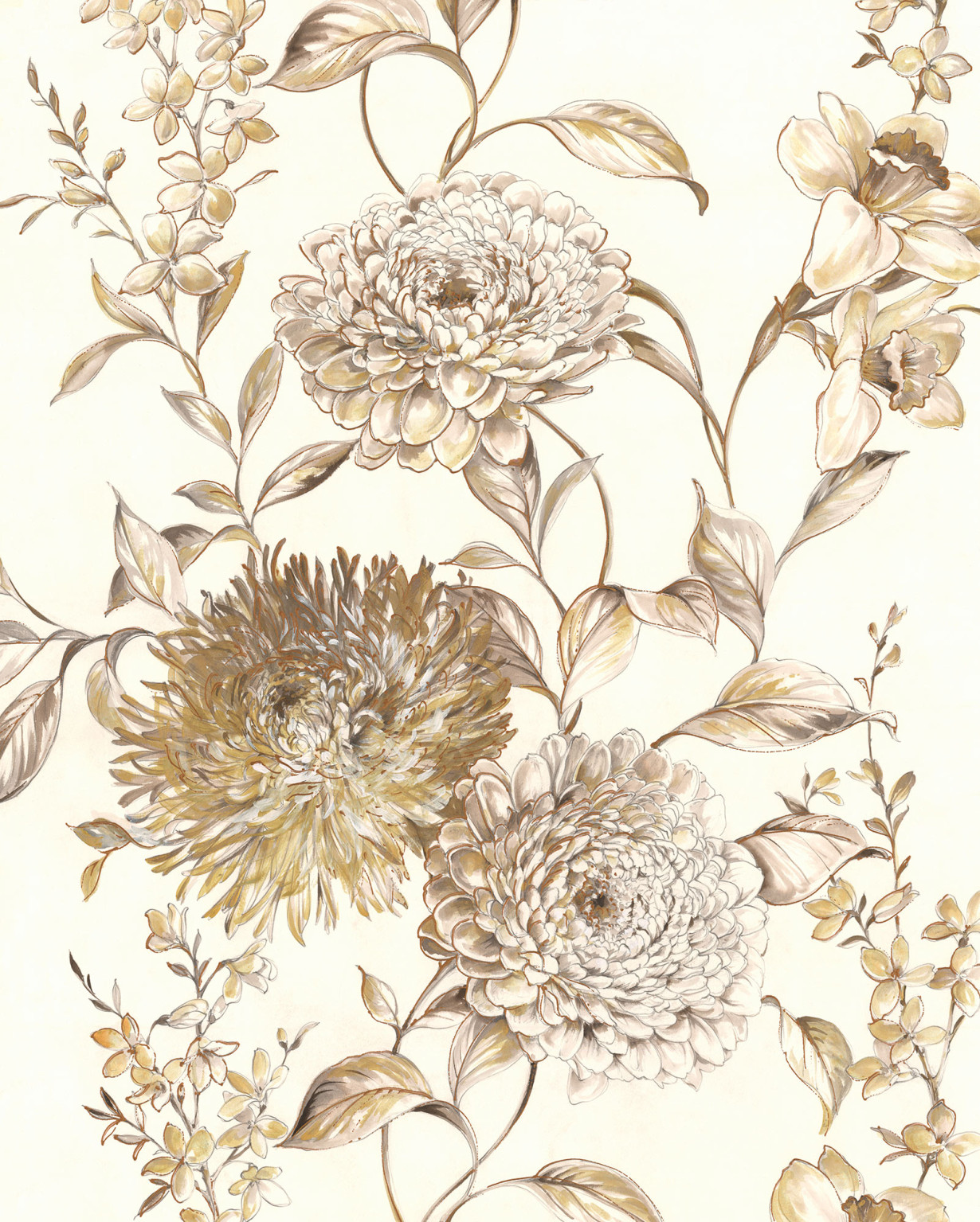Фототапет "Vintage Chrysanthemum" 200 x 250 - Image 3