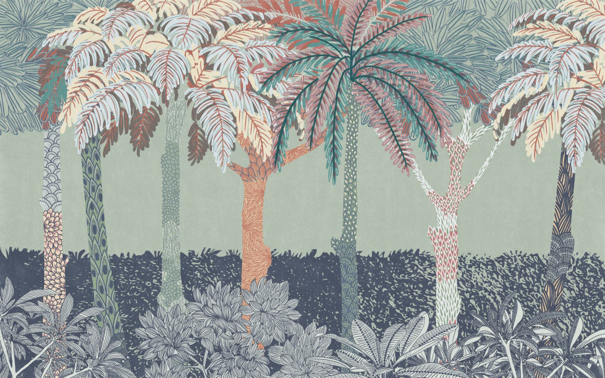 Фототапет "Patterned Palms" 400x250 - Image 2