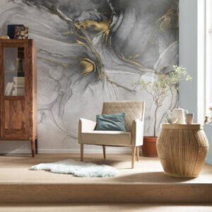 Фототапет "Ink Gold Flow" 350 x 250